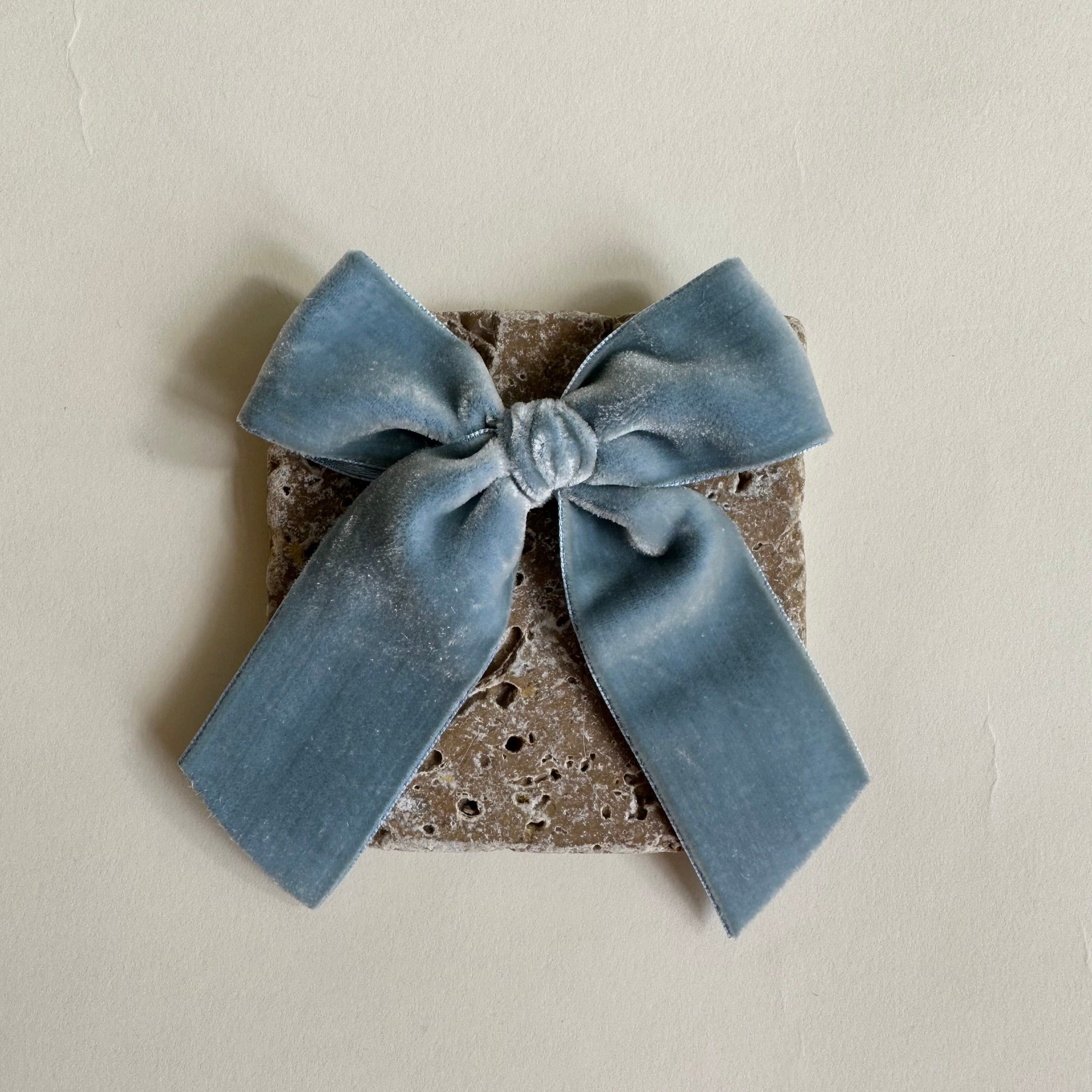 Sailor Bow // Dusty Blue Vintage Velvet