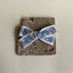 Small bow // blue tapestry vintage floral