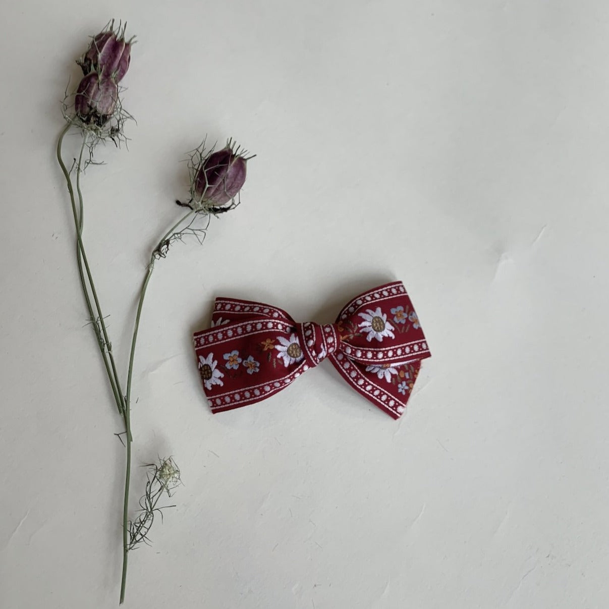 Medium Bow // burgundy floral