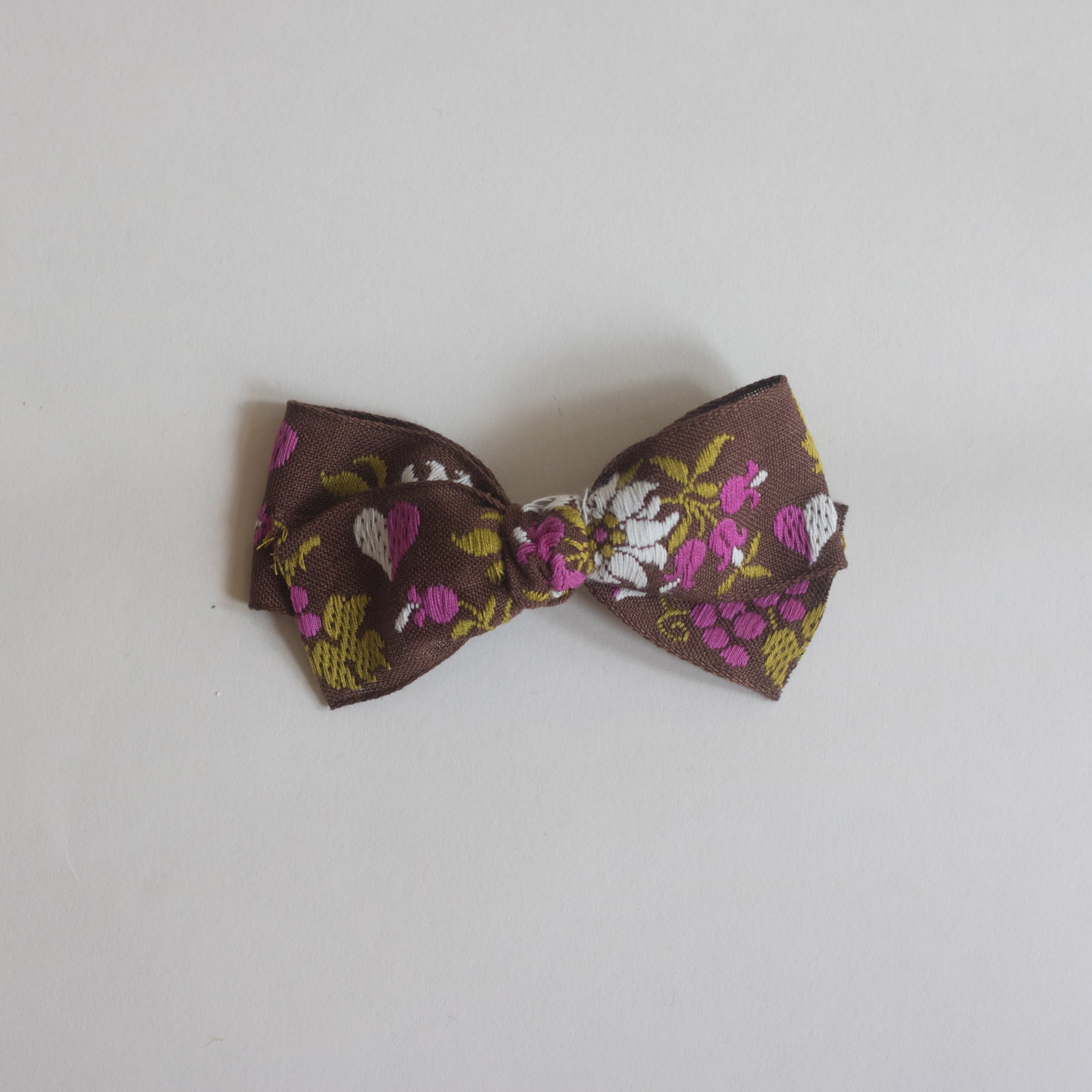 Medium Bow // brown purple floral