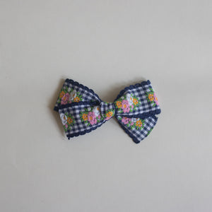 Medium Bow // navy gingham floral